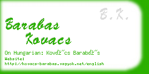 barabas kovacs business card